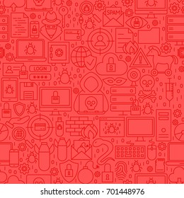 Hacker Line Tile Pattern. Vector Illustration of Outline Background.