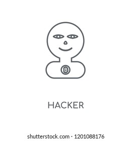 Hacker linear icon. Hacker concept stroke symbol design. Thin graphic elements vector illustration, outline pattern on a white background, eps 10.