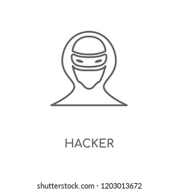 Hacker linear icon. Hacker concept stroke symbol design. Thin graphic elements vector illustration, outline pattern on a white background, eps 10.