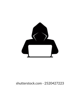 Ícone de logotipo do hacker emblema do vetor.