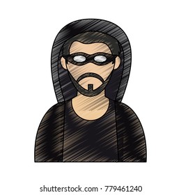 Hacker man cartoon