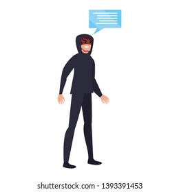 hacker man character speech bubble