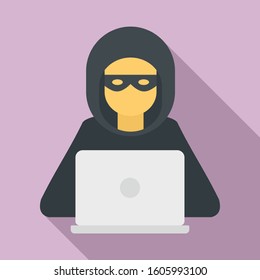 Hacker man icon. Flat illustration of hacker man vector icon for web design