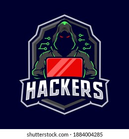 Hacker Mascot Badge Logo Design