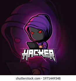 Hacker mascot esport logo design of illustration