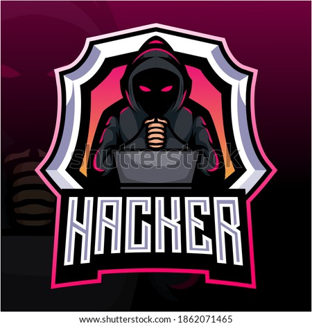 Hacker mascot. esport logo design