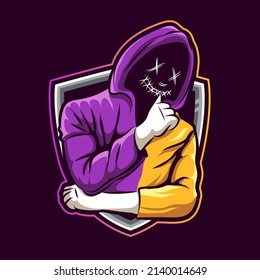 imagen de mascota de hacker para el logo deportivo y deportivo