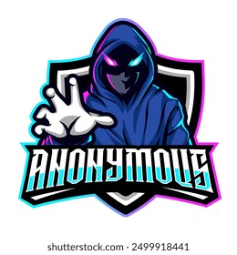 hacker mascot illustration for sports and esports logo