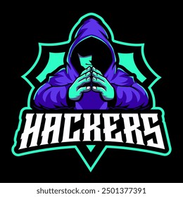 hacker mascot illustration for sports and esports logo