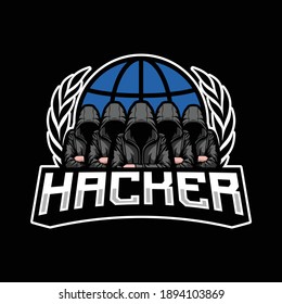 Hacker mascot logo design illustration