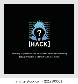 Hacker mascot logo design illustration