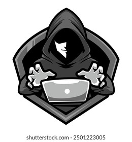 hacker mascot for sports and esports logo