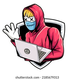 Hacker Mascot For Sports And Gaming Logo