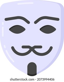 Hacker mask in flat style icon, editable vector 