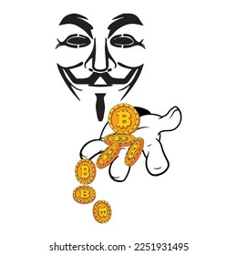 Hacker Mask vector art. hacking Coin vector