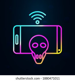 Hacker, media, smartphone nolan icon. Simple thin line, outline vector of social addict icons for ui and ux, website or mobile application