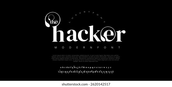 Hacker Vector de fuente de pantalla minimalista y elegante moderno