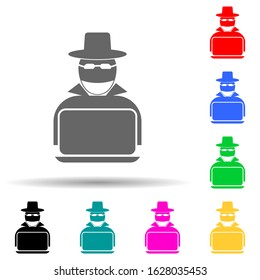hacker multi color style icon. Simple glyph, flat vector of cyber security icons for ui and ux, website or mobile application