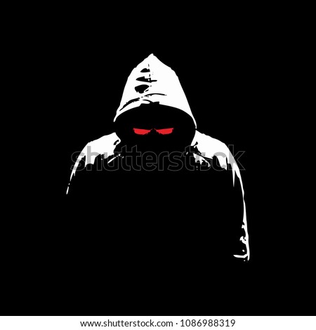 Hacker mysterious silhouette vector graphic