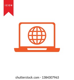 Hacker orange icon with bug virus crack worm spam isolated vector illustration - Vector