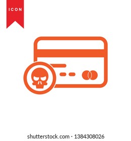 Hacker orange icon with bug virus crack worm spam isolated vector illustration - Vector