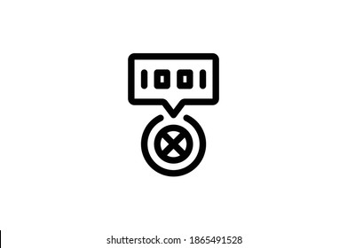Hacker Outline Icon - Barcode Code