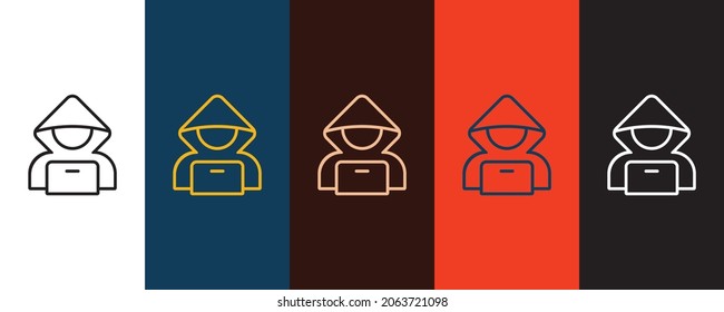 Hacker outline icon illustration isolated vector sign symbol