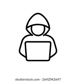 Hacker outline icon on white background