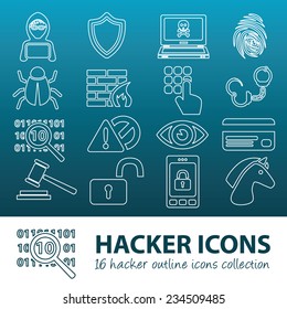 hacker outline icons 