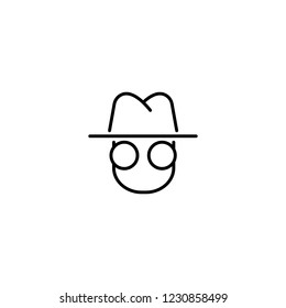 hacker private passing line black icon on white background