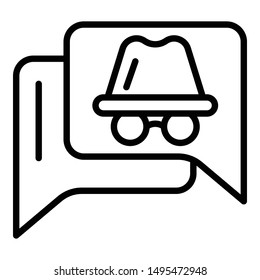 Hacker secret chat icon. Outline hacker secret chat vector icon for web design isolated on white background