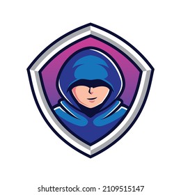 hacker shield logo design element