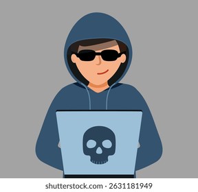Hacker is sitting at computer, cracking the username and password. Credit card phishing with cyber thief. Phishing scam, hacker attack and online scan and steal.