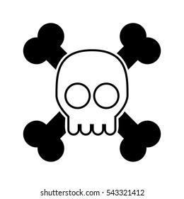 Hacker skull alert isolated icon vector illustration design