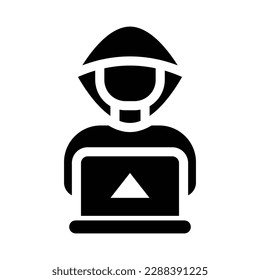 hacker solid icon illustration vector graphic