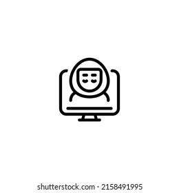 Hacker spam spy online Outline Icon, Logo, and illustration Vector