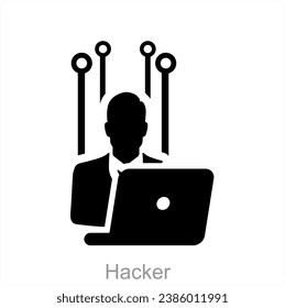 Hacker and spy icon concept