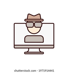 Hacker spy icon vector illustration