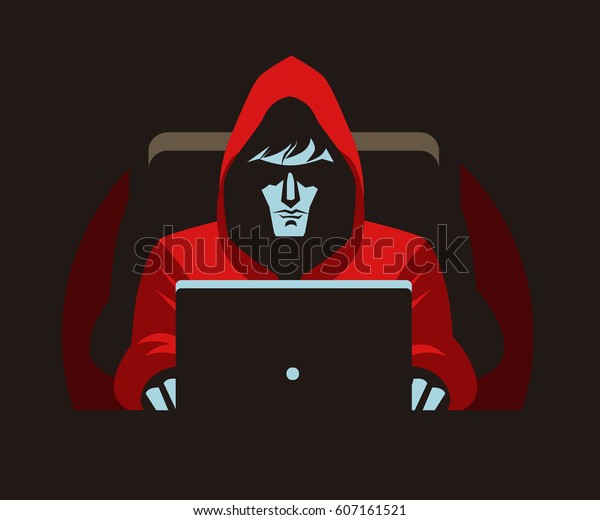 Hacker Stalker Using Computer Darkness Stock Vector (Royalty Free ...