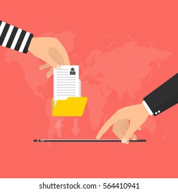 Hacker steal personal privacy data from online mobile phone. Vector illustration cybercriminals concept.