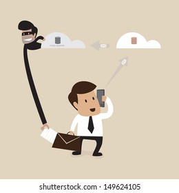 Hacker is stealing data form businessman