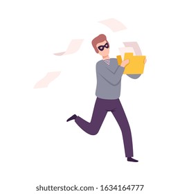Hacker Stealing Email, Cyber Internet Security, Computer Attack Vector Illustration