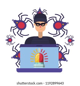 hacker stealing information avatar character
