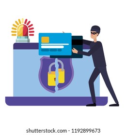 hacker stealing information avatar character