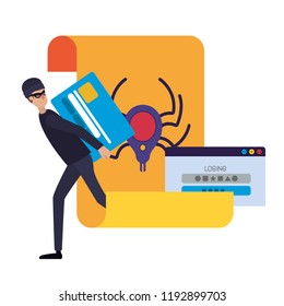 hacker stealing information avatar character