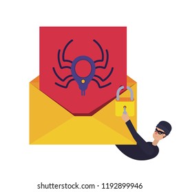 hacker stealing information avatar character