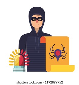 hacker stealing information avatar character