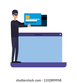 hacker stealing information avatar character
