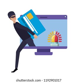hacker stealing information avatar character