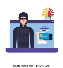 hacker stealing information avatar character